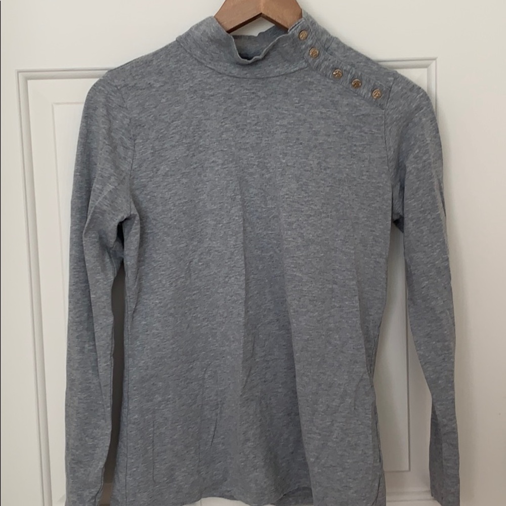 Turtleneck w/ Gold Button Detailing